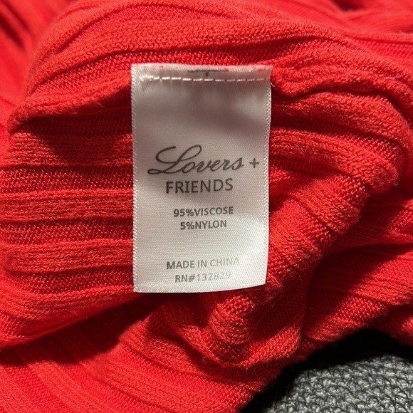 Lovers and Friends Davenport Ribbed Knit Long Open Cardigan Duster Red Sz XS - Picture 14 of 15